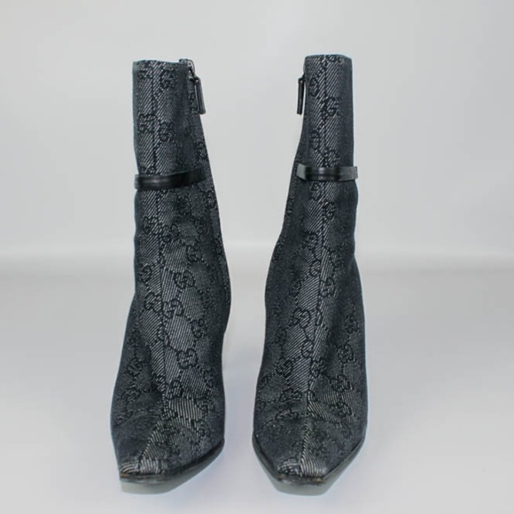 Gucci  | Monogram Heeled Booties sz 6.5 - Picture 2 of 8